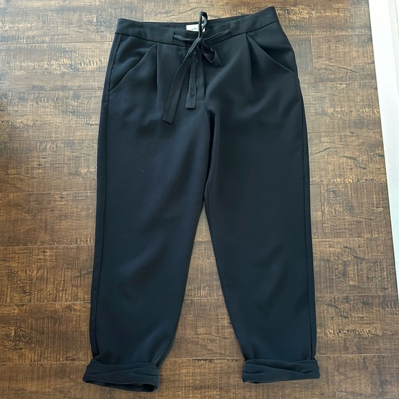 Wilfred Pants - Wilfred Black Cropped Dress Pants w/ Tie Front